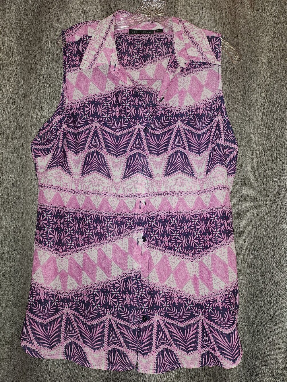 attention Pink and Purple Floral Print Top